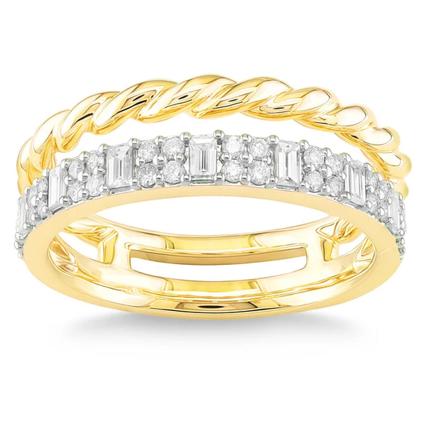 Baguette and Round Brilliant Diamond Ring (0.42 ctw) M3