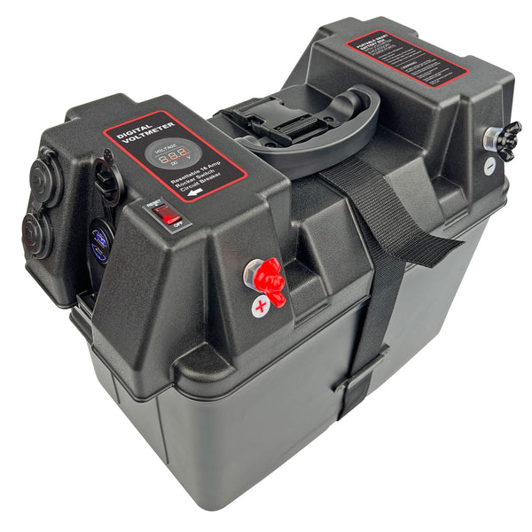 Battery Box Power Station with Charge Indicator, Black V3