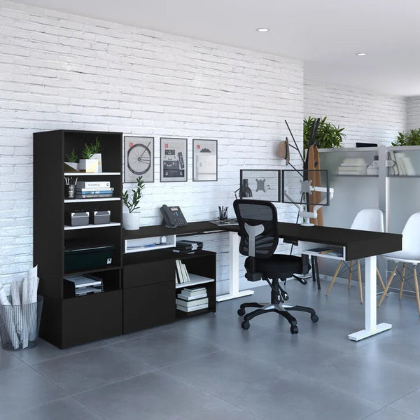 Bestar Viva L-shaped Height-adjustable Workstation W0