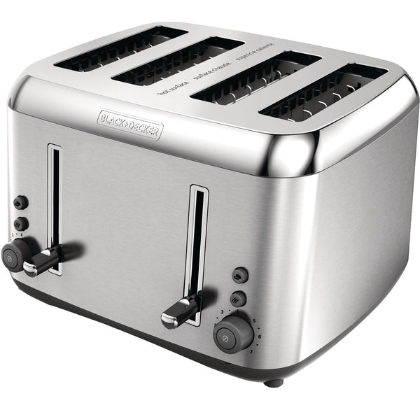 Black & Decker Toaster Kitchen Tools Extra Wide with 7 Settings, Stainless Steel, 4-Slices Z1