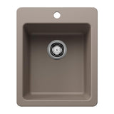 Blanco Liven SILGRANIT 17-in Dual Mount Bar Sink, Truffle