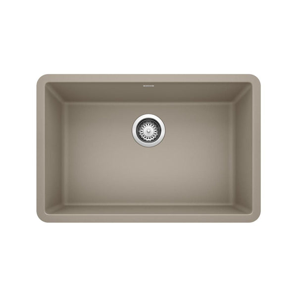 Blanco Precis SILGRANIT 27-in Single Bowl Undermount Kitchen Sink, Truffle N8