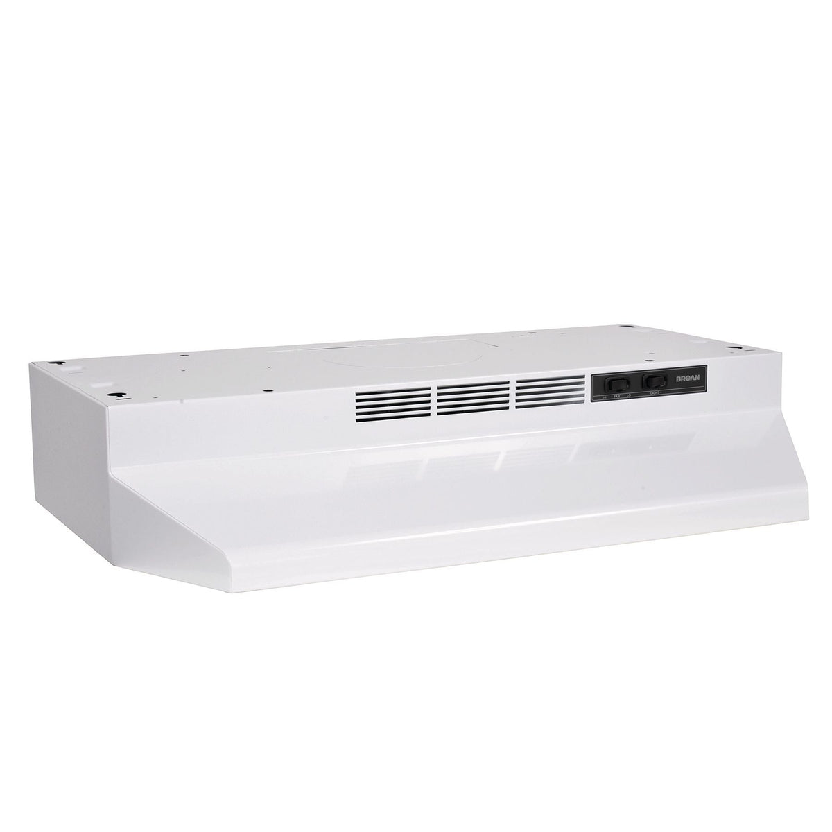 Broan BU2 Series 230CFM Under Cabinet Kitchen Exhaust Fan Range Hood, White, 24-in