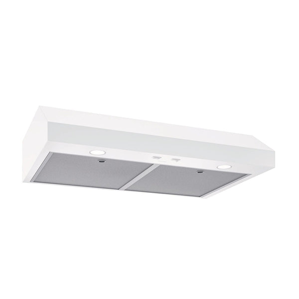 Broan Glacier1 350CFM Under Cabinet Kitchen Exhaust Fan Range Hood, White, 30-in G5