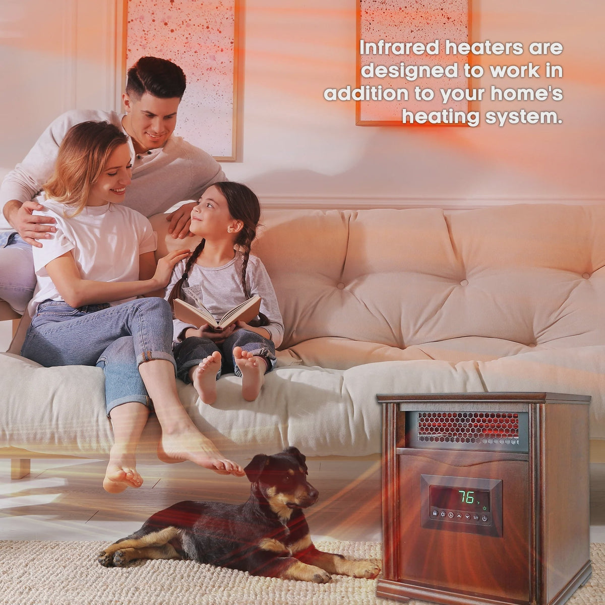 LifeSmart LifePro 4 Element 1500W Electric Infrared Quartz Space Heater
