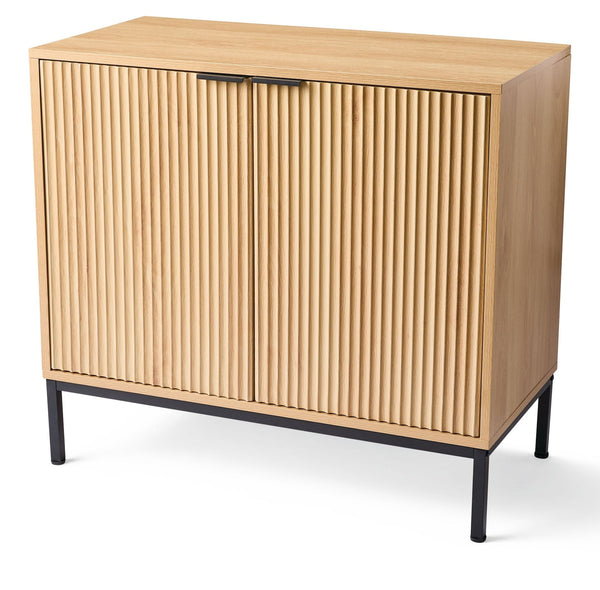 Canvas Byward Scallop Accent Cabinet Oak D0