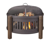 Canvas Campobello Round Wood Burning Outdoor Fire Bowl/Fire Pit, 31 x 24-in