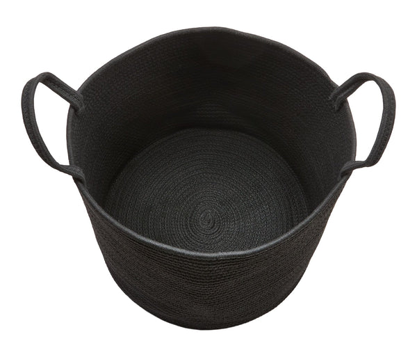 Canvas Finn Woven Cotton Rope Storage Basket, Black C3