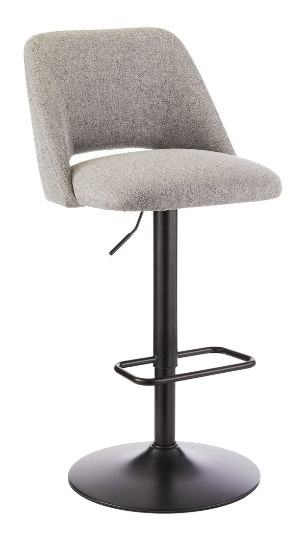Canvas Inaya Adjustable Height Gas Lift Swivel Bar Stool, Grey R9