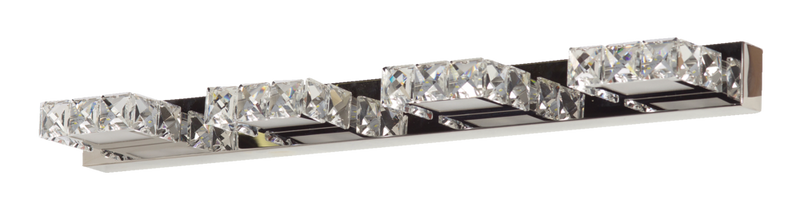 CANVAS Isabella 4-Light Crystal Design LED Vanity Light Fixture, Chrome N5
