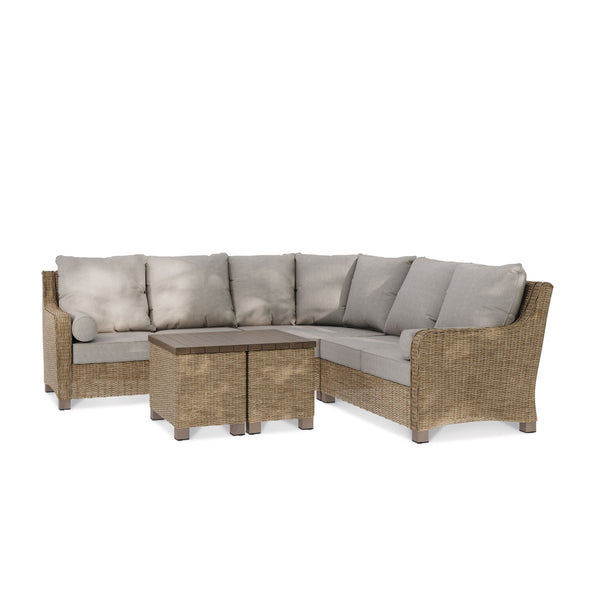 CANVAS Moraine All-Weather Wicker Outdoor/Patio Sectional Set, UV-Resistant Cushions, 5-pc P1