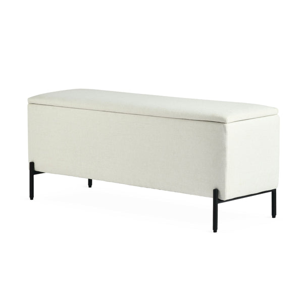 Canvas Picton Storage Bench, White P5