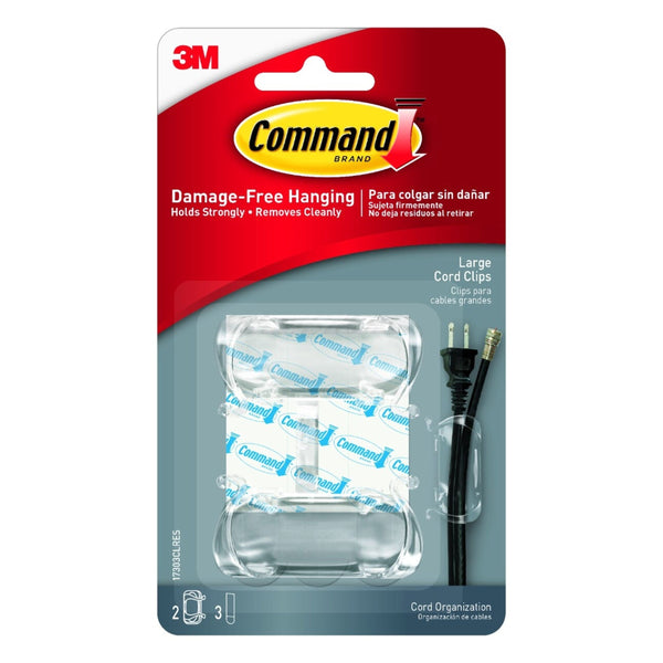 Command Clear Cord Clips, Clear D6