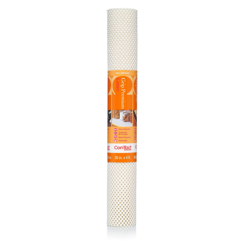 Con-Tact Grip Premium Non-Adhesive Cushioned Shelf/Drawer Liner, White, 20-in x 4-ft V9