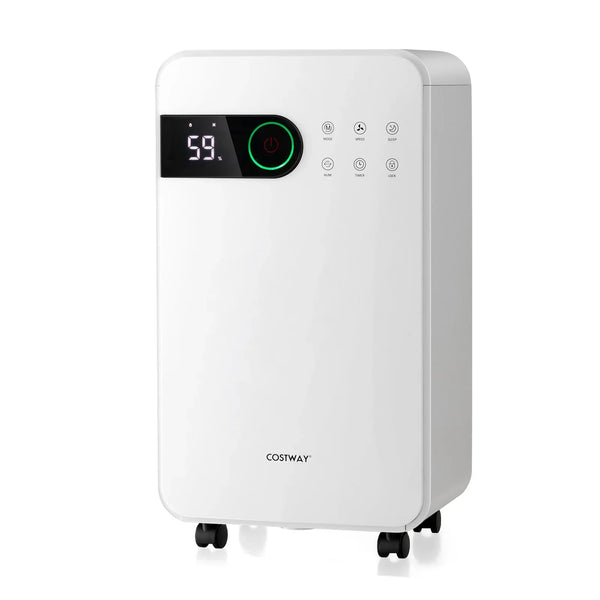 32 Pints Dehumidifier with Sleep Mode and 24H Timer for Home Basement-White K4