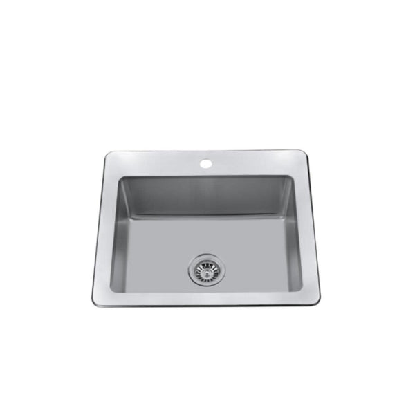 CraftX 25-in Brushed Satin Stainless Steel Drop-in Sink U1