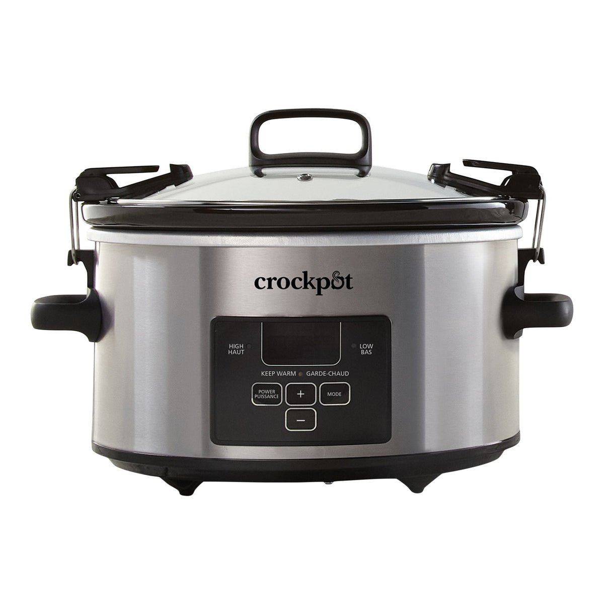 Crock-Pot Digital Programmable Slow Cooker with Locking Lid, Feeds 4 People & More, Stainless Steel, 4-qt