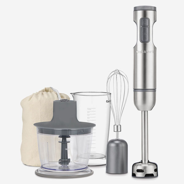 Cuisinart SmartStick 2-Speed Corded Hand Blender with Chopper & Whisk Attachments, Stainless Steel T2