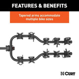 CURT 18065 Premium 5-Bike Two Arm Hitch Mount Bike Rack, Fits 2-in Receiver, Black