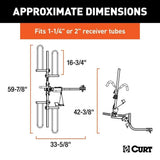 CURT 18085 2-Bike Tray-Style Hitch Mount Bike Rack, Fits 1-1/4, 2-in Receiver, Black
