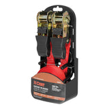 CURT 83001 10-ft Red Cargo Straps with S-Hooks (500-lb, 2-pk)