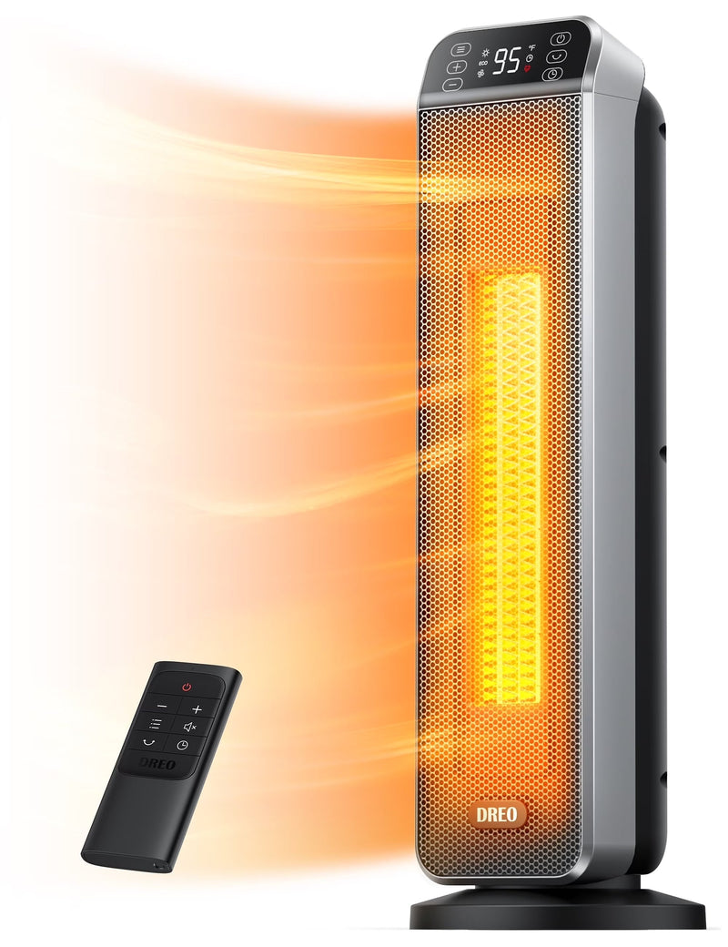 Dreo Space Heater for Inside, Electric Heater for Home with Remote, 24 in 11ft/s Fast Quiet Heating, 3 Modes, Safe Energy Efficient Heaters for... M5