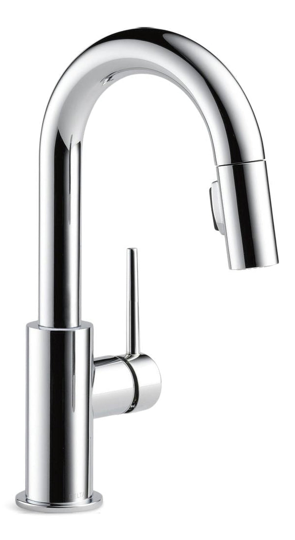 Delta Faucet Trinsic Single Handle High Arc Pull Down Bar/Prep Kitchen Faucet, Assorted Finishes L0