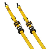 DEWALT 3,300-lb Ratchet Tie Down Strap, Weatherproof, 1.5-in x 16-ft (3.8 cm x 4.8 m), 2-pk