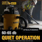 DEWALT DXV09P-QT 5 HP Peak Stealthsonic Quiet Wet/Dry Vacuum, 34-L