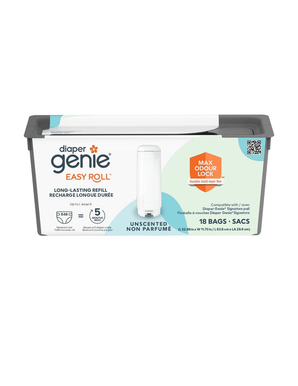 Diaper Genie Easy Roll Long-Lasting Refills, White, 18-pk J8