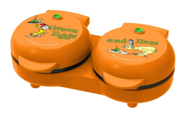 Dr. Seuss Dual Non-Stick Mini Grill & Griddle, 1100 W, Orange V1