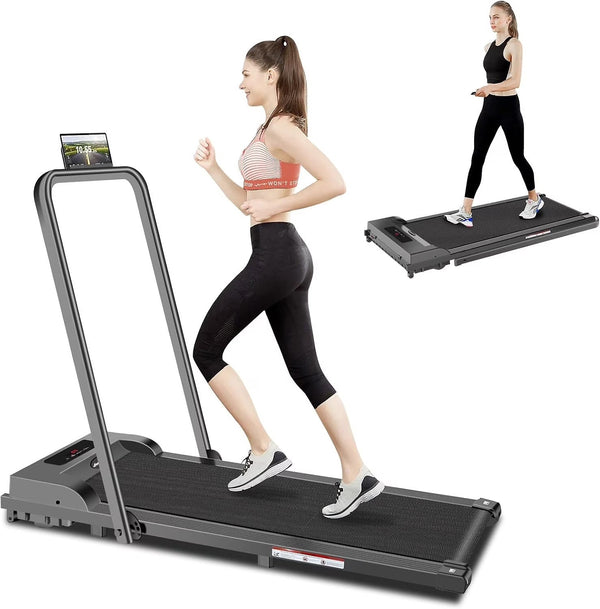 2 in 1 Walking Pad Treadmill, Foldable Treadmills with Handle Bar, 2.5HP Portable Folding Treadmill with Remote Control, Under Desk Treadmill for... V8