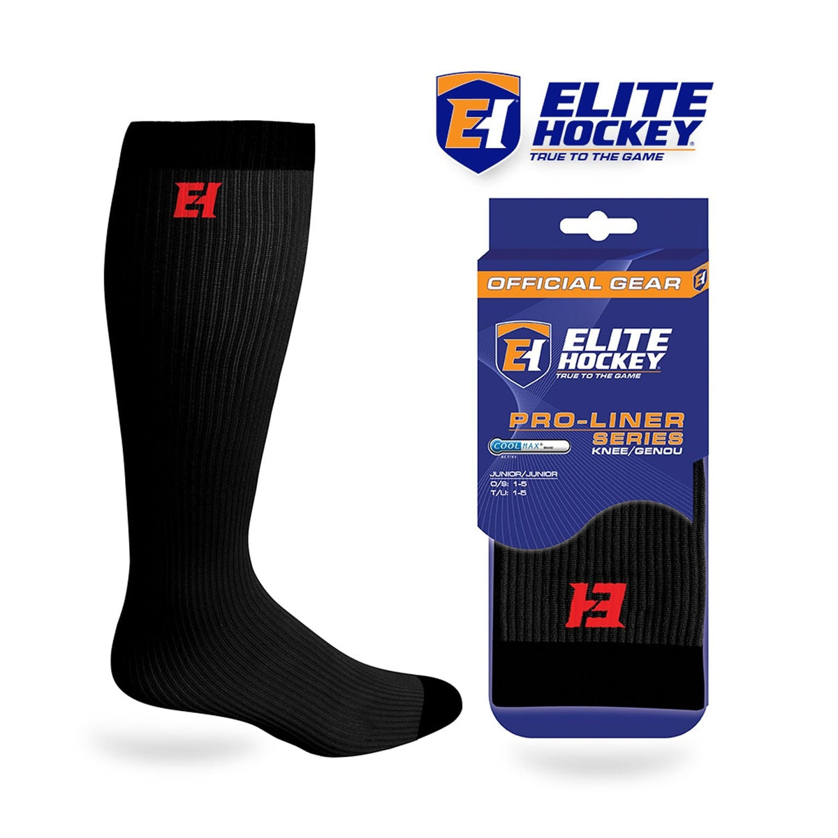 Elite Hockey Pro-Liner Skate Socks, Junior, Various Colours