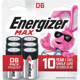 Energizer Alkaline D Battery, 6-Pack