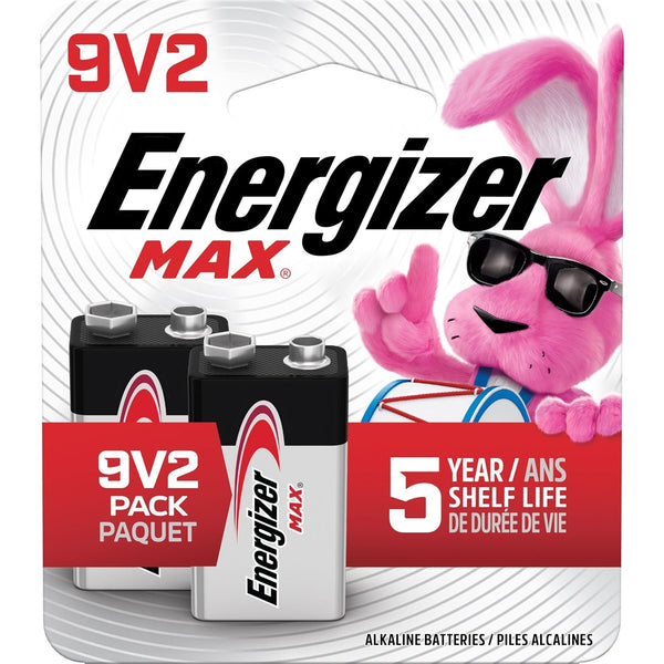 Energizer Max 2-pk 9V / 9 Volt Alkaline Batteries, Long Lasting, All Purpose H3