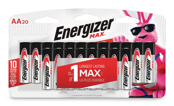 Energizer Max 20-pk AA Alkaline Batteries, Long Lasting, All Purpose K7