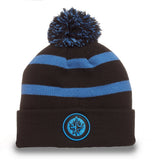 Fan Favorite NHL Winnipeg Jets Mass Breakaway Cuff Knit Pom Toque, Black, Adult