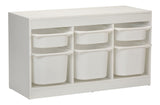 For Living 6-Bin Stackable Pull Out Organizer, White