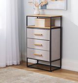 For Living Fabric 3-Drawer 1-Shelf Storage Organizer, Wood