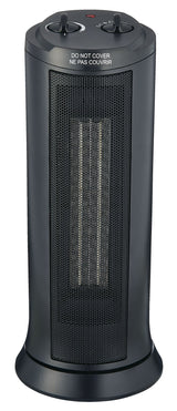 For Living Oscillating Tower Ceramic Space Heater withThermostat, 1500W, Black