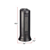 For Living Oscillating Tower Ceramic Space Heater withThermostat, 1500W, Black