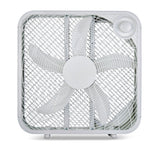 For Living Plastic 5-Blade Portable Box/Floor Fan, 2-Speed, White, 20-in