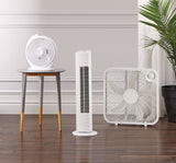 For Living Plastic 5-Blade Portable Box/Floor Fan, 2-Speed, White, 20-in