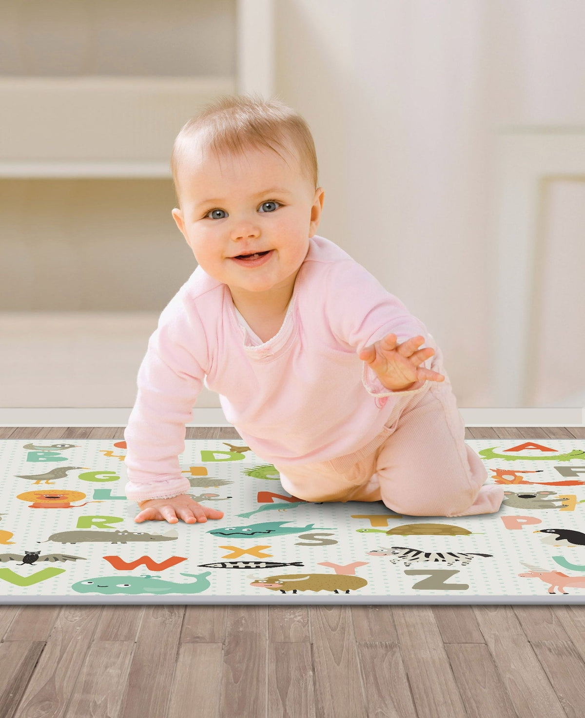 Funplay Foldable Double-Sided Play Mat for Kids, 59 x 71-in