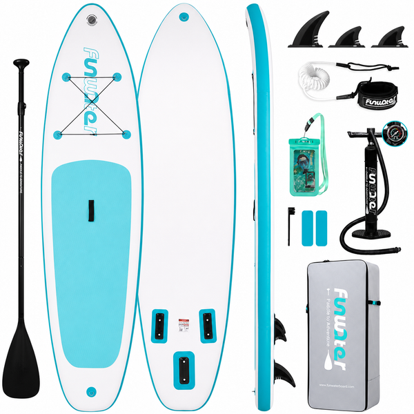 FunWater 10 ft 6 in Inflatable Stand Up Paddle Board Set – Sky Blue G0