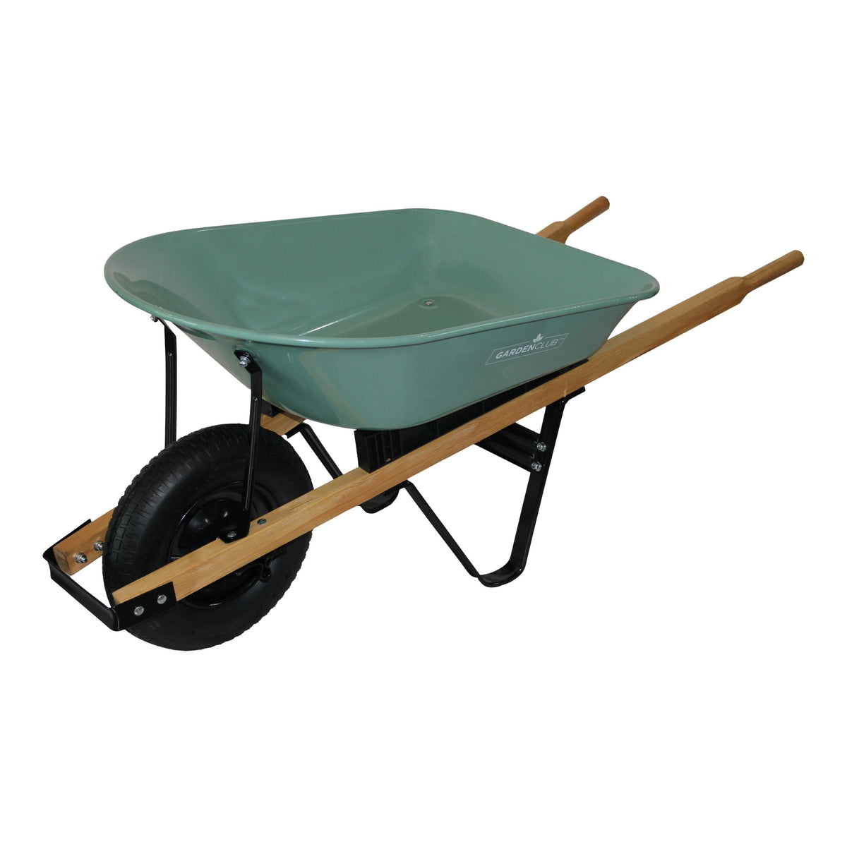 Garden Club 1-Wheel Steel Wheelbarrow for Garden/Yard, Rust-resistant, 5-cu-ft