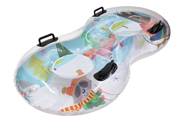 Gracious Living 2-Person Duo Inflatable Winter Snow Tube O7