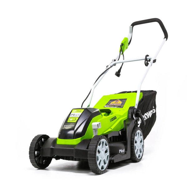 Greenworks 9A 2-in-1 Corded Lawn Mower, 14-in O4