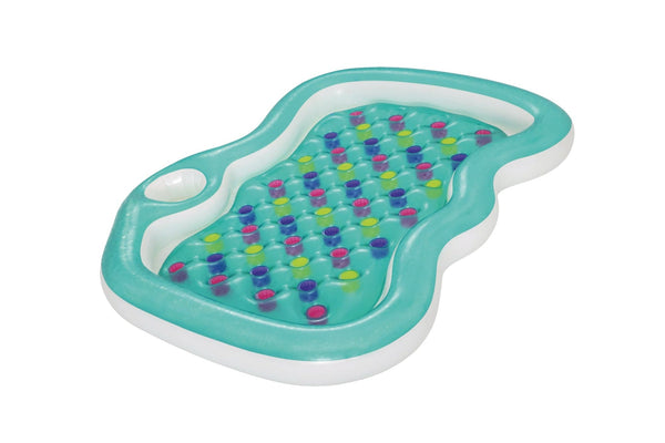 H20Go! Inflatable 2-Person Designer Pool Lounger with Cup Holder, 86 x 72 x 12-in F9
