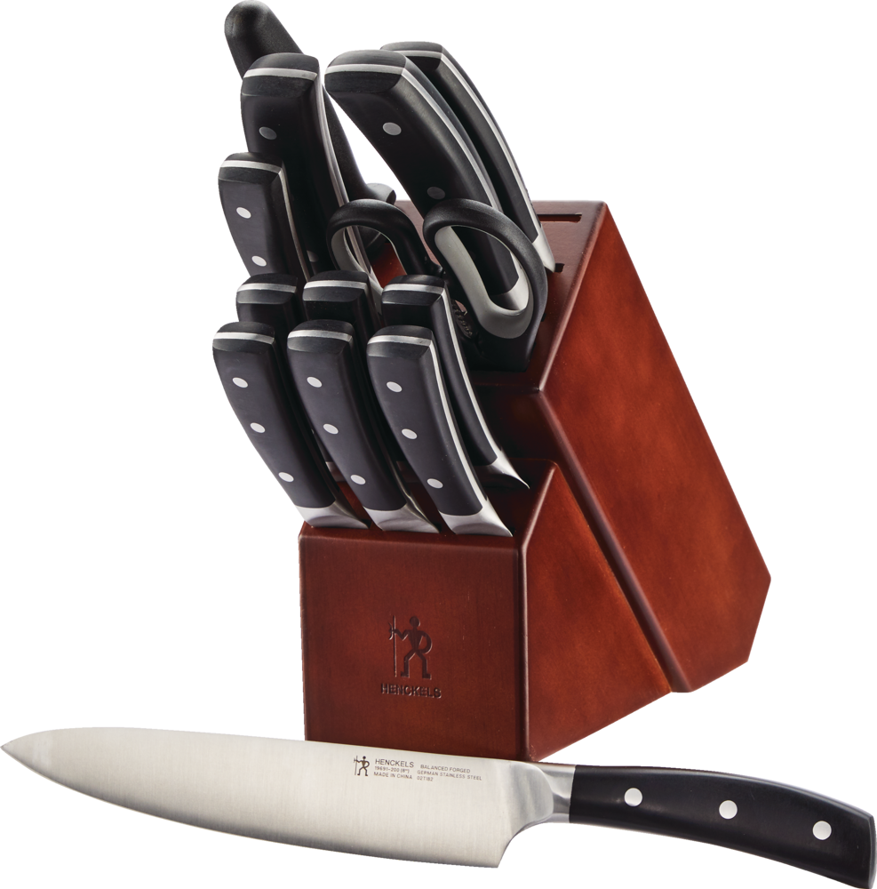 Henckels Balanced Forged Steel Knife Block Set, Ergonomic Grip, 14-pc